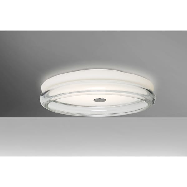 Besa Lighting Topper 12 Ceiling, Opal/Clear, Finish, 1x16W LED TOPPER12CLC-LED - main